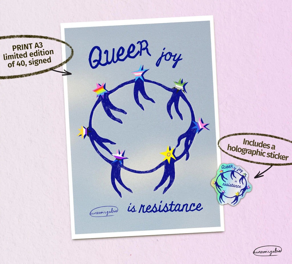 Queer Joy is Resistance ✶ A3 poster + Sticker